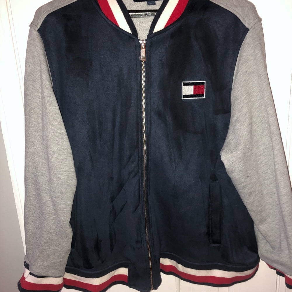 Suede front hilfiger jacket
